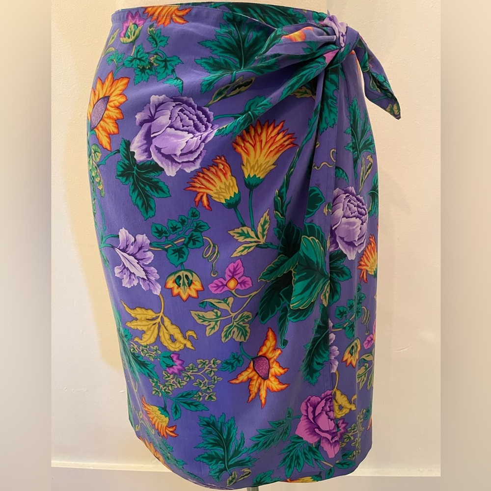 VINTAGE Linda Allard for Ellen Tracy silk wrap skirt